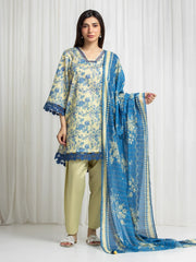 MERAK ZARI | Unstitched 3PC lawn EWU6M6-063-3P