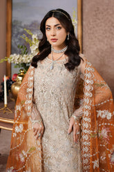 Luxury Embroidered Net Unstitched 3PC Suit By Maryams