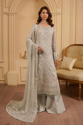 Luxury Embroidered Chiffon Unstitched 3PC Suit By Maryams