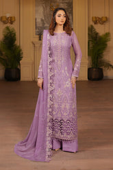 Luxury Embroidered Chiffon Unstitched 3PC Suit By Maryams