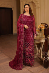 Luxury Embroidered Chiffon Unstitched 3PC Suit By Maryams