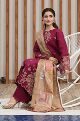 Premium Embroidered Shirin 3PC Unstitched Lawn By Rang Rasiya