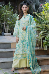 ZELLBURY | ChikanKari 3PC Embroidered Shirt Shalwar Dupatta