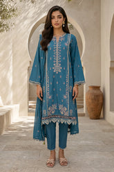 Zellbury 3PC Embroidered Shirt Shalwar Dupatta 0905
