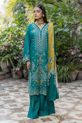 ZELLBURY ChikanKari Embroidered Shirt Shalwar Dupatta 3PC 4083