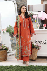 Premium Embroidered Zahra 3PC Unstitched Lawn By Rang Rasiya