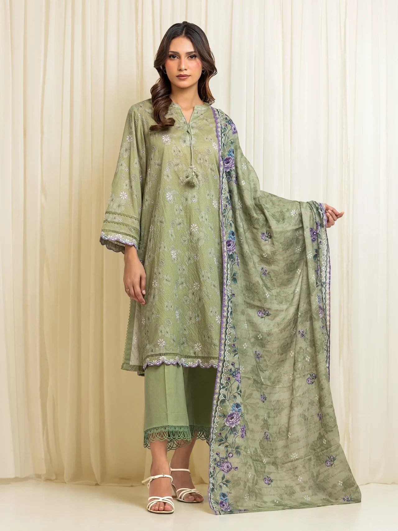 MERAK ZARI | Unstitched 3PC lawn EWU6M6-047-3P