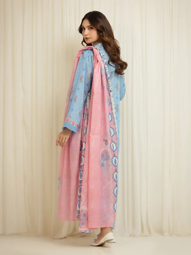 MERAK ZARI | Unstitched 3PC lawn  EWU6M6-052-3P