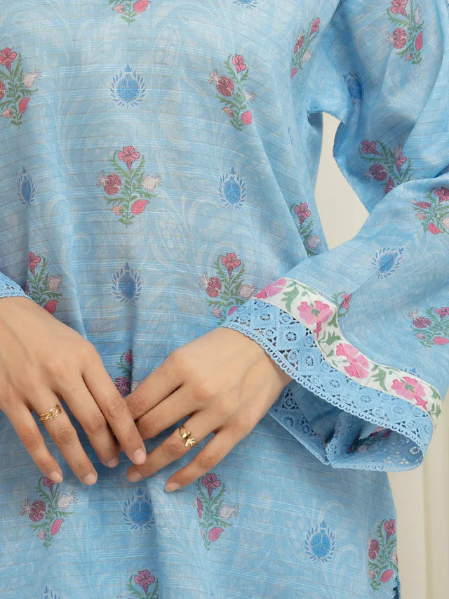 MERAK ZARI | Unstitched 3PC lawn  EWU6M6-052-3P