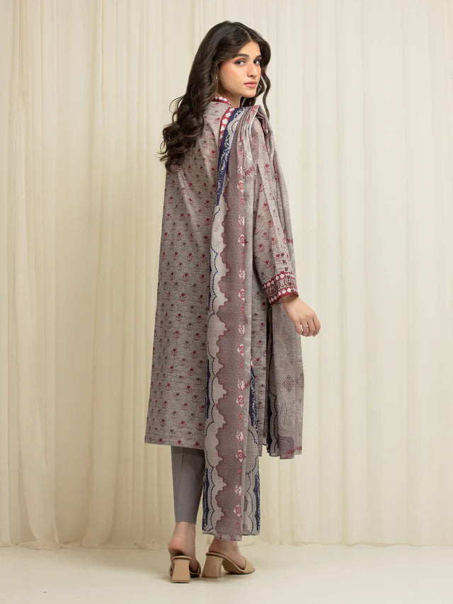 MERAK ZARI | Unstitched 3PC lawn  EWU6M6-039-3P