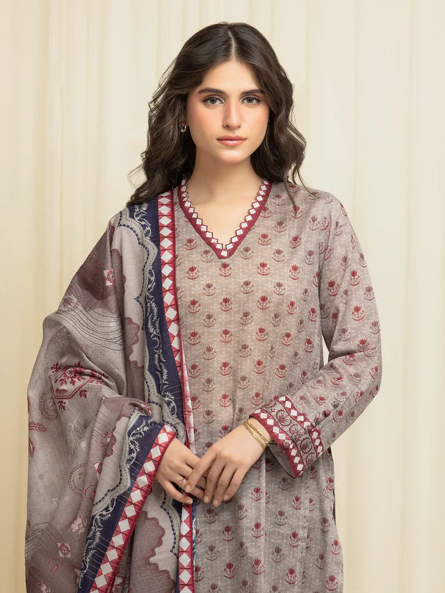 MERAK ZARI | Unstitched 3PC lawn  EWU6M6-039-3P