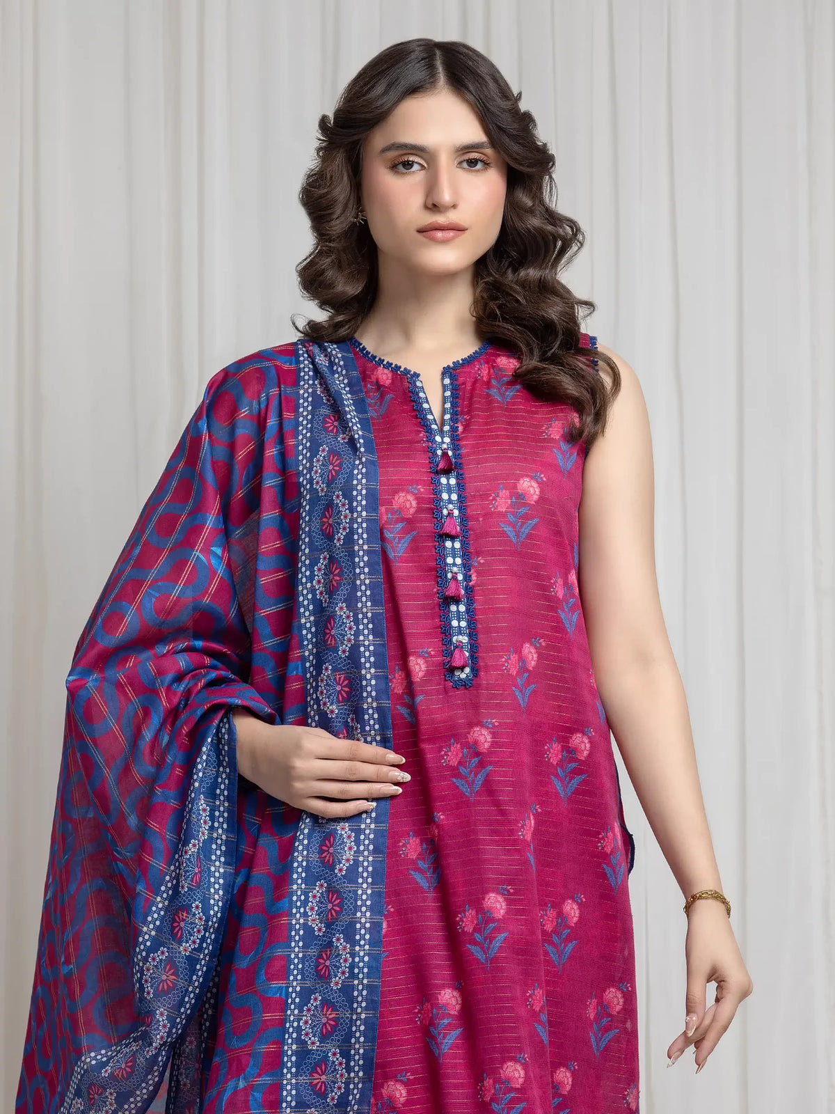 MERAK ZARI | Unstitched 3PC lawn  EWU6M6-078-3P