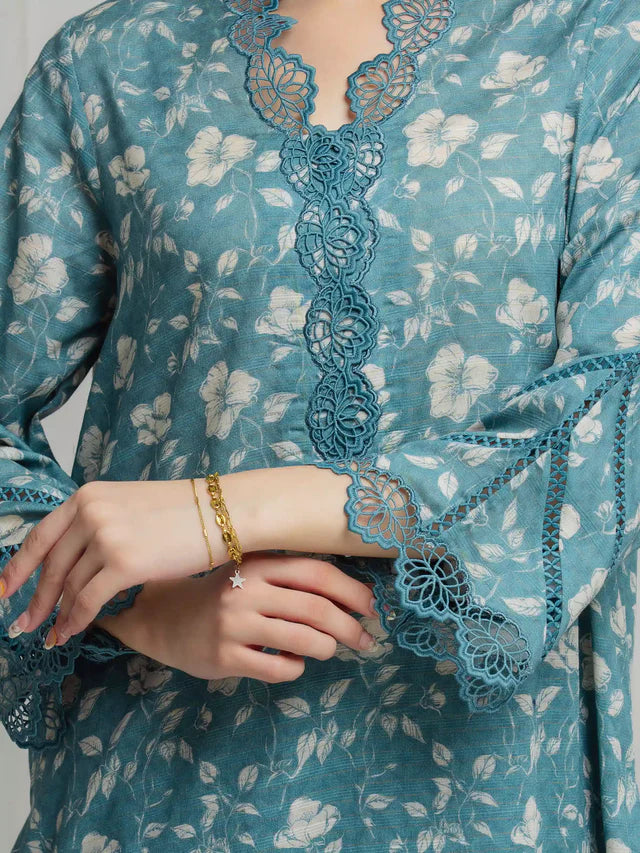 MERAK ZARI | Unstitched 3PC lawn  EWU6M6-097-3P