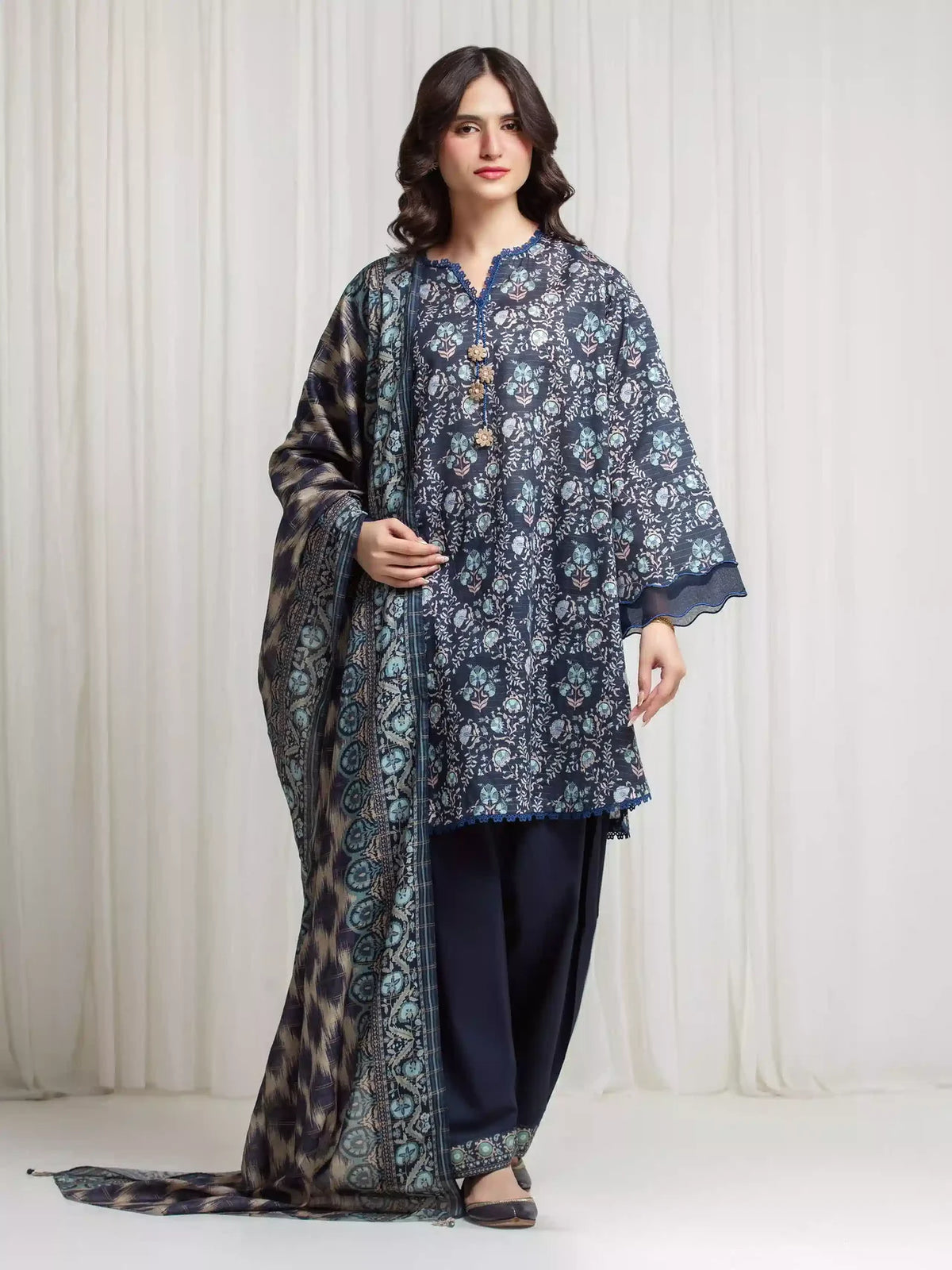 MERAK ZARI | Unstitched 3PC lawn  EWU6M6-087-3P