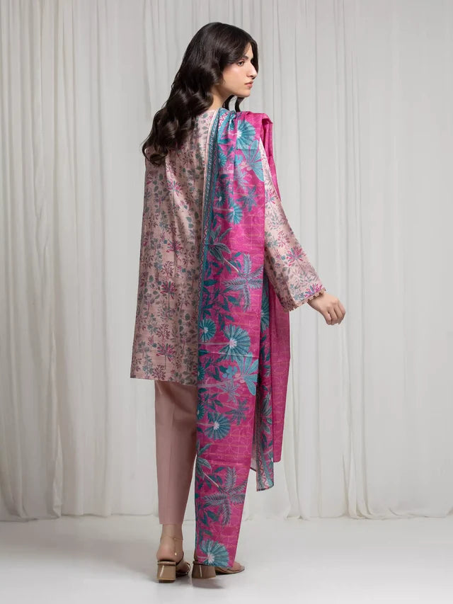 MERAK ZARI | Unstitched 3PC lawn  EWU6M6-056-3P