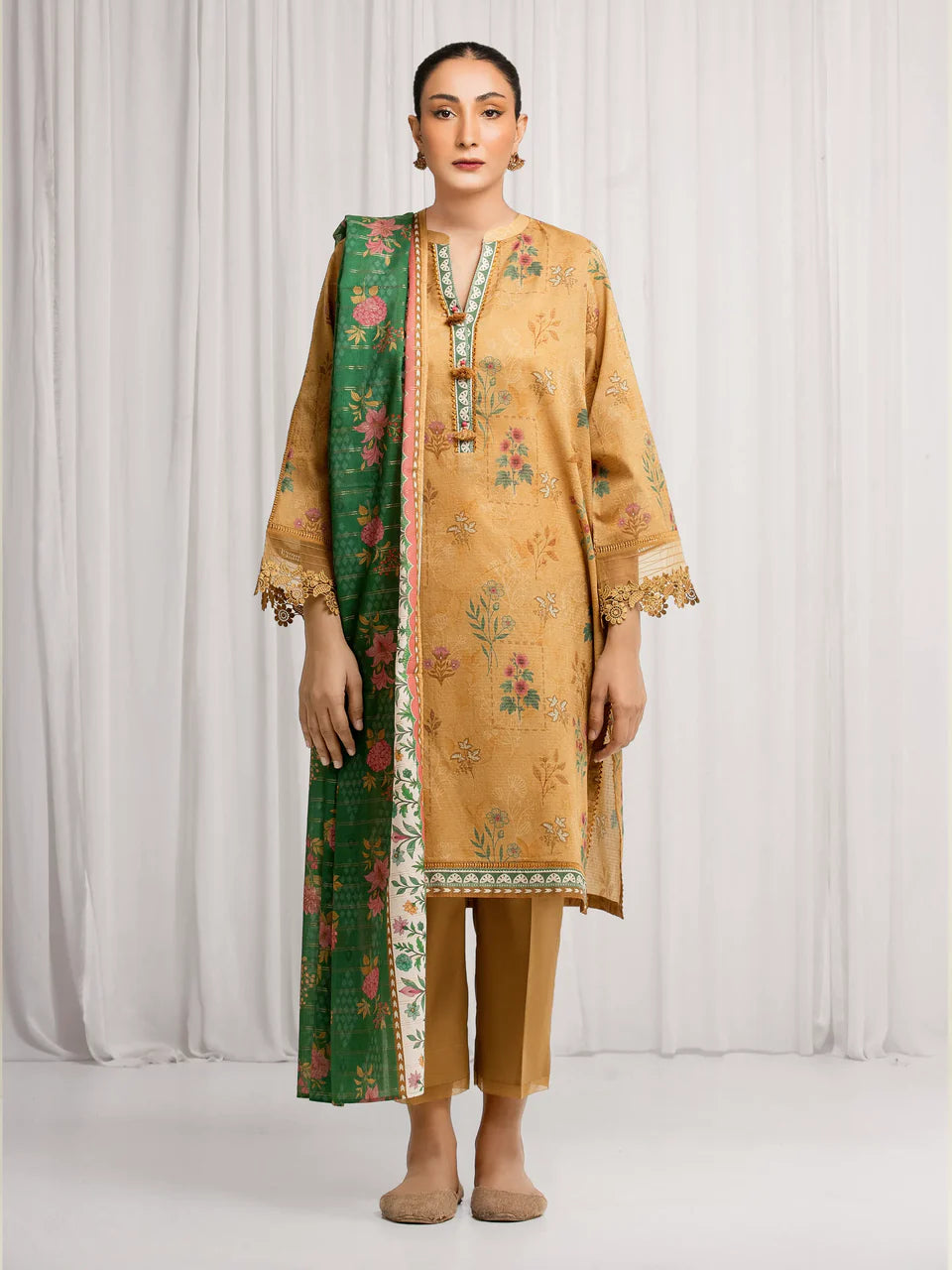 MERAK ZARI | Unstitched 3PC lawn  EWU6M6-053-3P