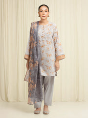 MERAK ZARI | Unstitched 3PC lawn  -EWU6M6-045-3P