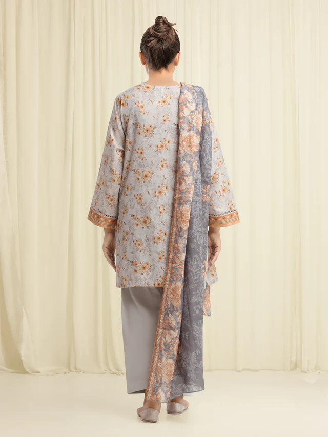 MERAK ZARI | Unstitched 3PC lawn  -EWU6M6-045-3P