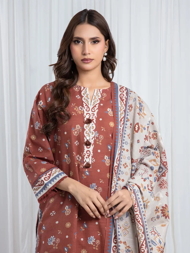 ALLURE | Unstitched 3PC Khaddar - EWU6A3-37080-3P