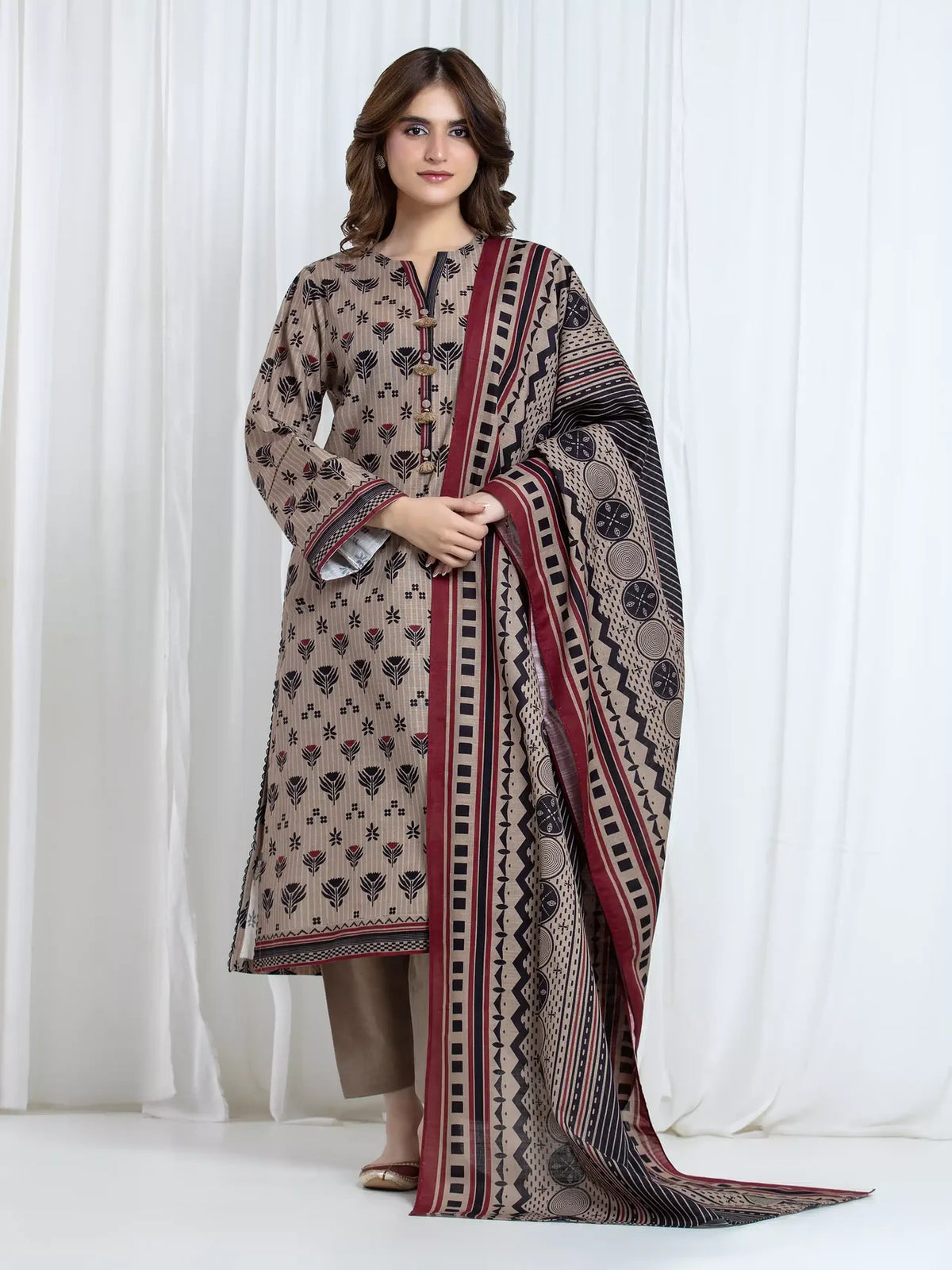 ALLURE | Unstitched 3PC Khaddar - EWU6A3-37104-3P