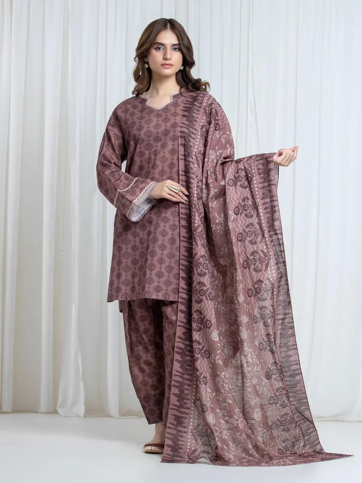 ALLURE | Unstitched 3PC Khaddar - EWU6A3-37172-3P