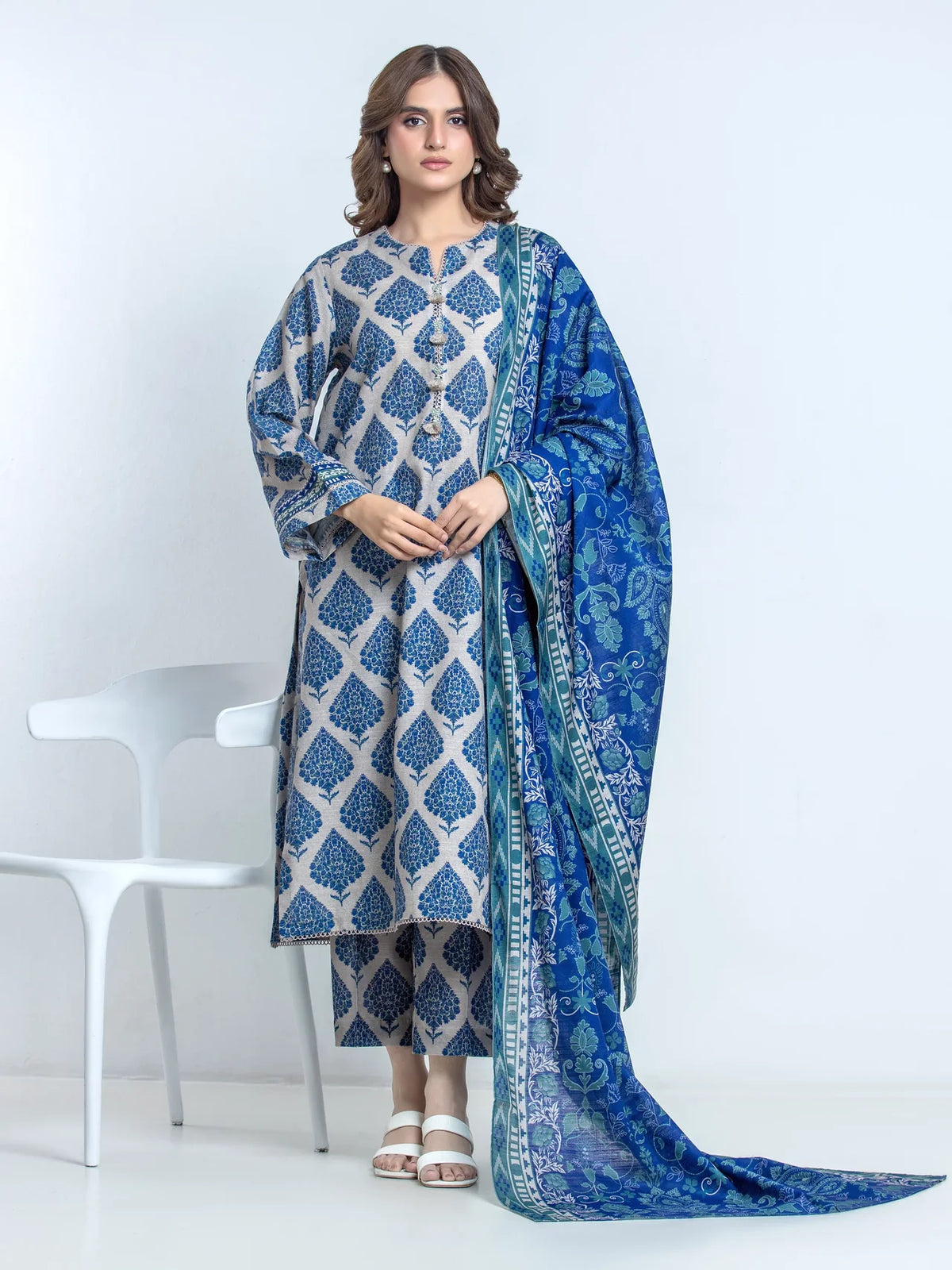 ALLURE | Unstitched 3PC Khaddar - EWU6A3-37177-3P