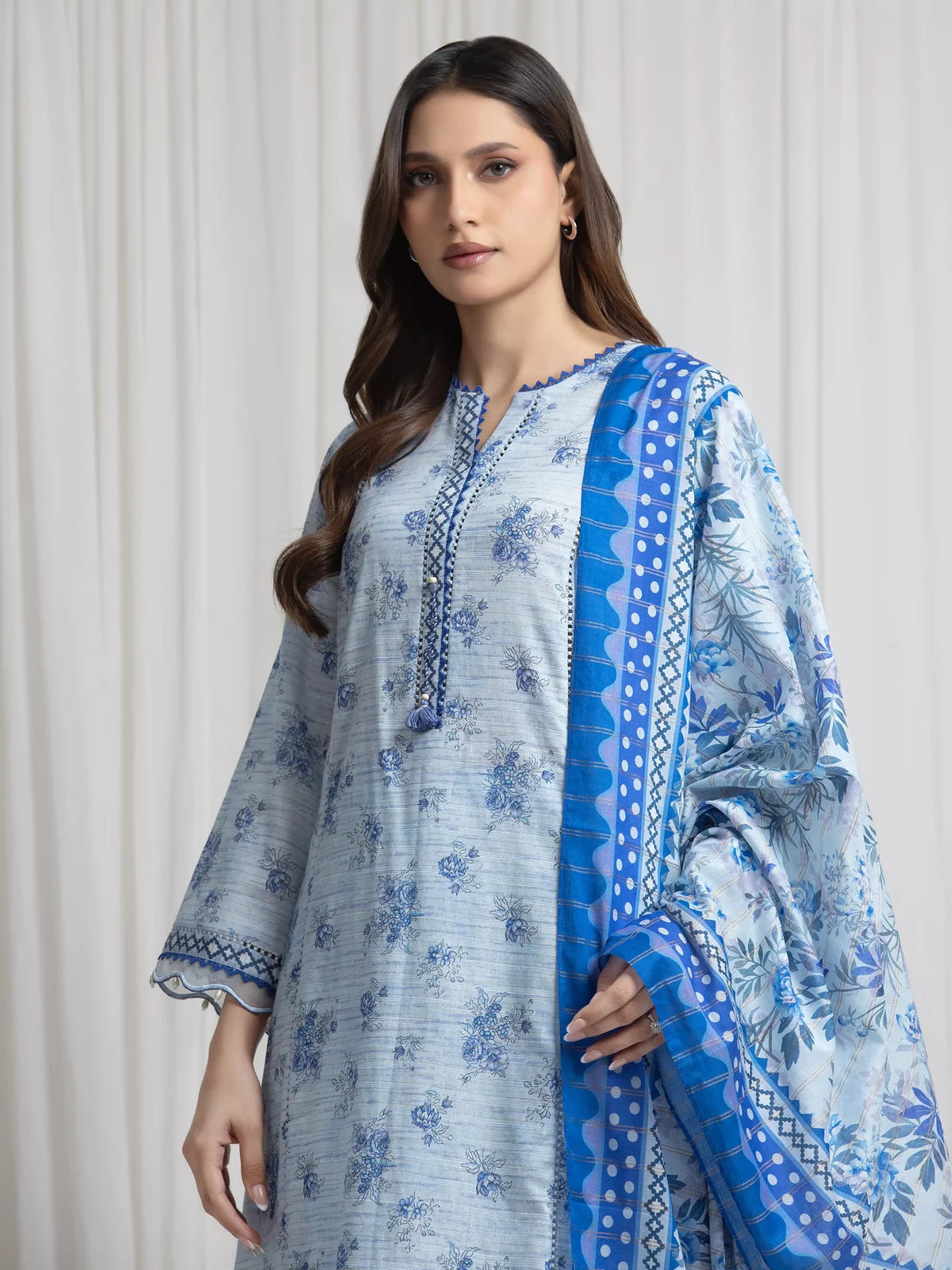 MERAK ZARI | Unstitched 3PC lawn  EWU6M6-083-3P