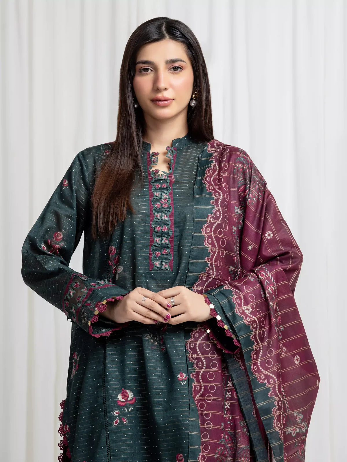 MERAK ZARI | Unstitched 3PC lawn  EWU6M6-072-3P