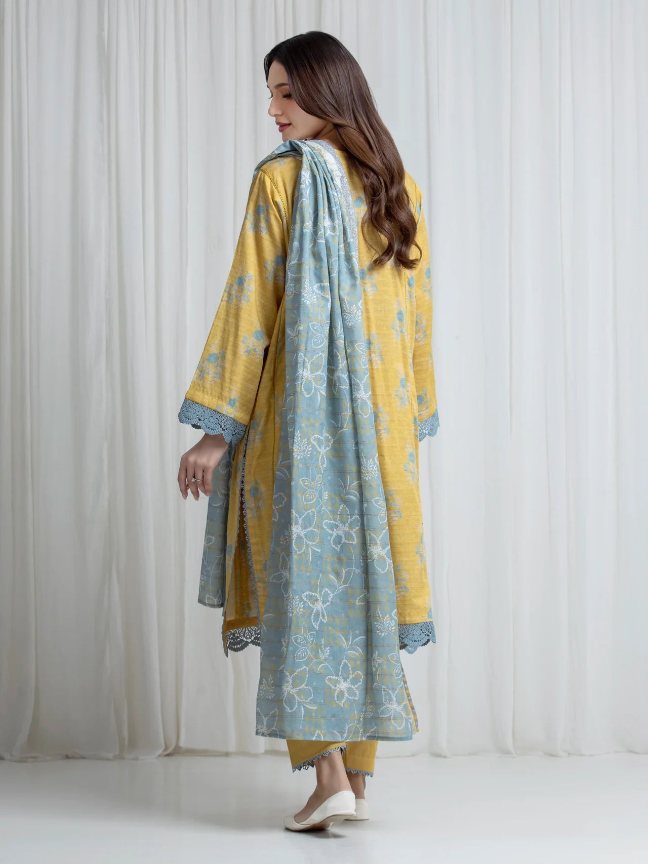 MERAK ZARI | Unstitched 3PC lawn  EWU6M6-088-3P