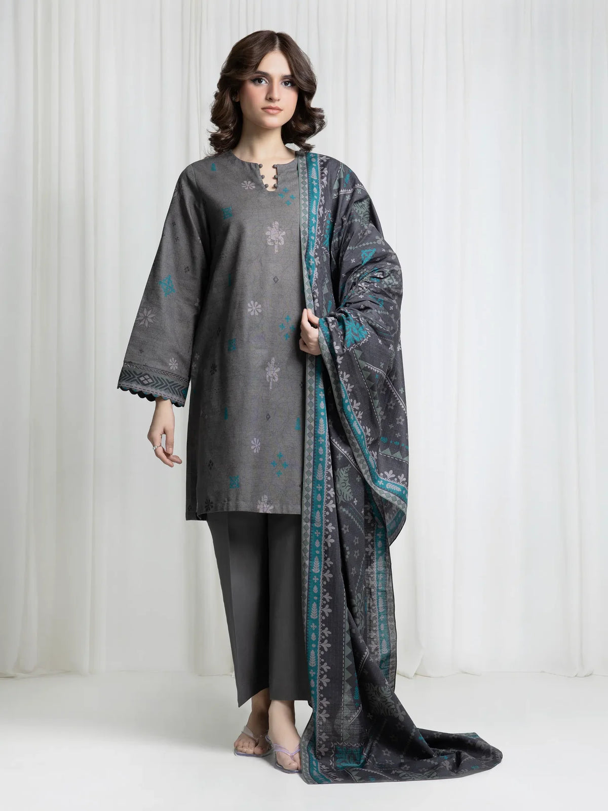 ALLURE | Unstitched 3PC Khaddar - EWU6A3-37046-3P