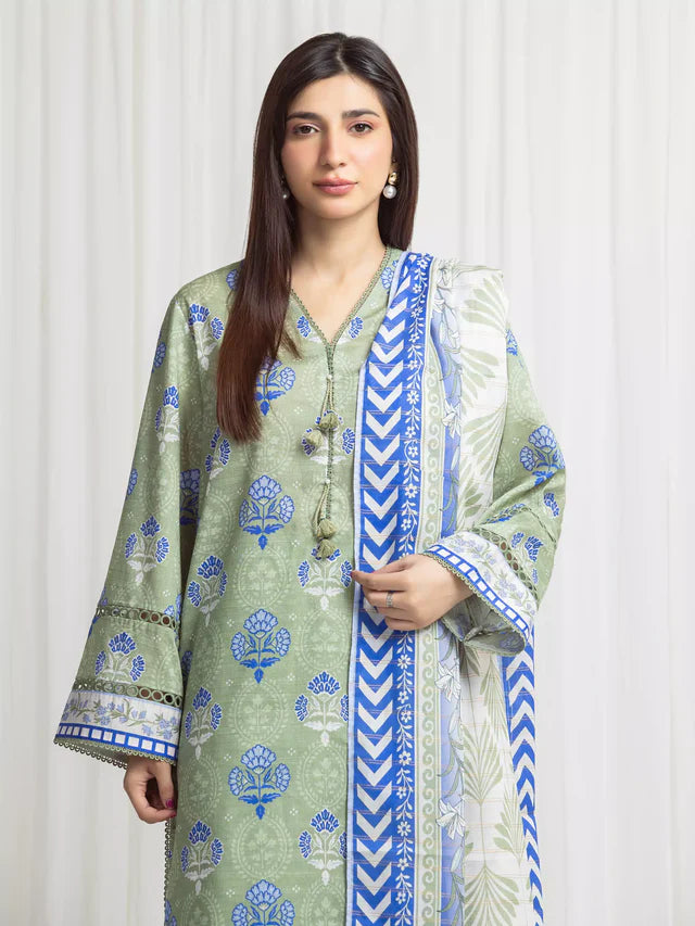 MERAK ZARI | Unstitched 3PC lawn EWU6M6-060-3P