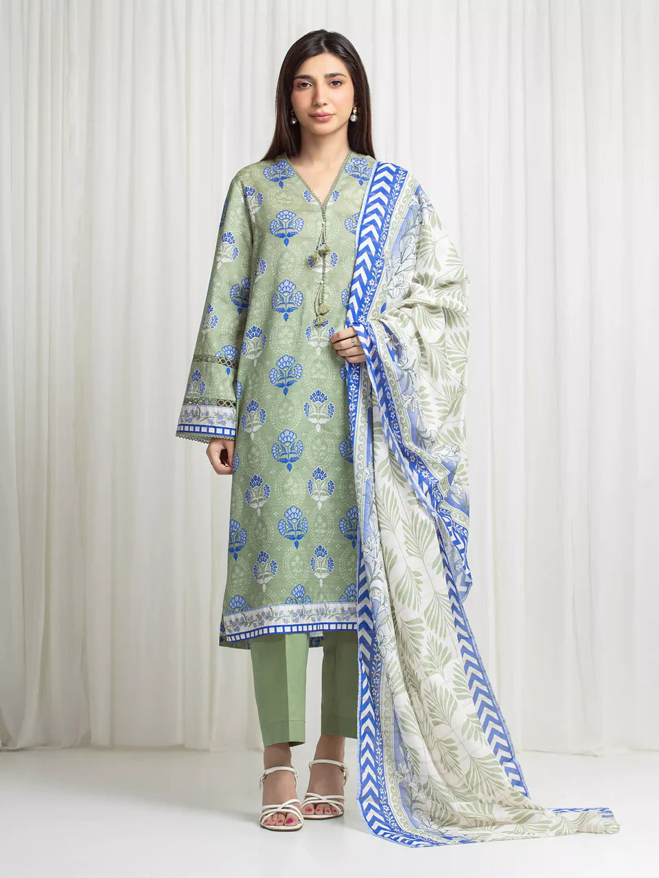 MERAK ZARI | Unstitched 3PC lawn EWU6M6-060-3P