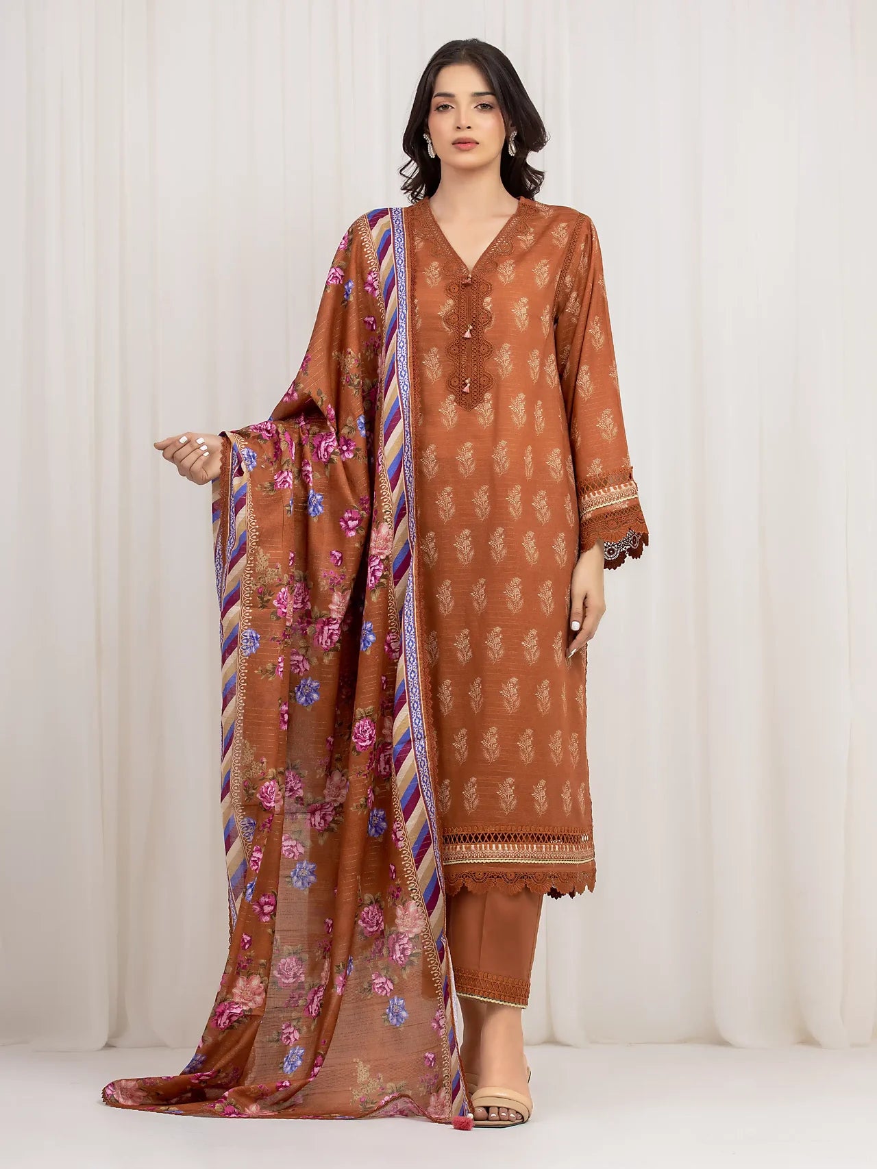 MERAK ZARI | Unstitched 3PC lawn EWU6M6-007-3P