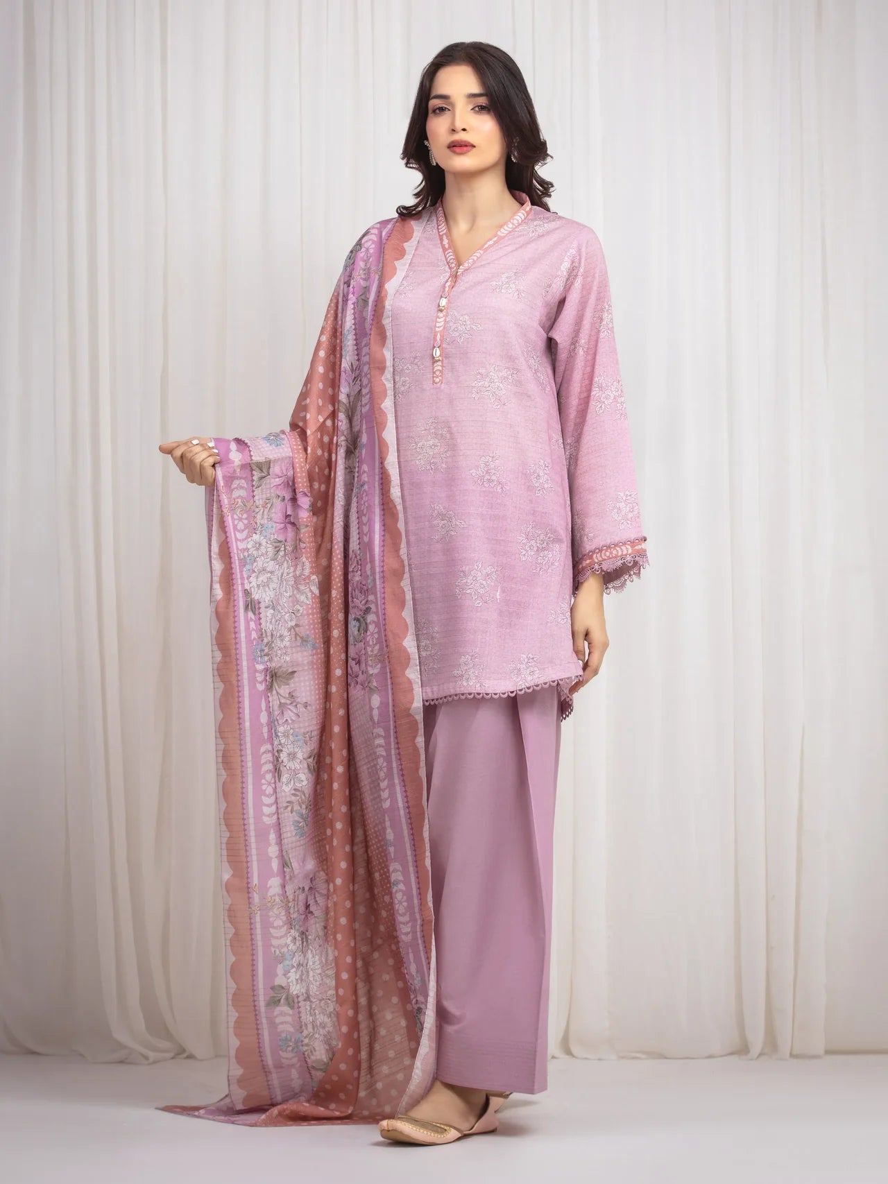 MERAK ZARI | Unstitched 3PC lawn EWU6M6-021-3P