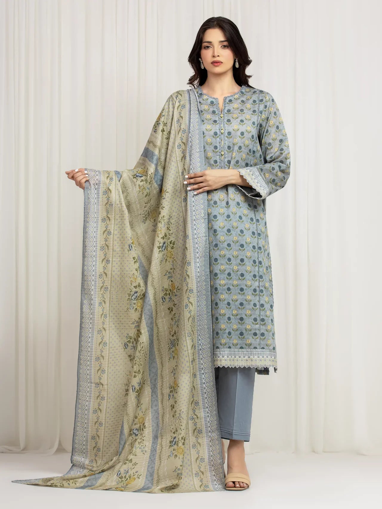 MERAK ZARI | Unstitched 3PC lawn  EWU6M6-023-3P