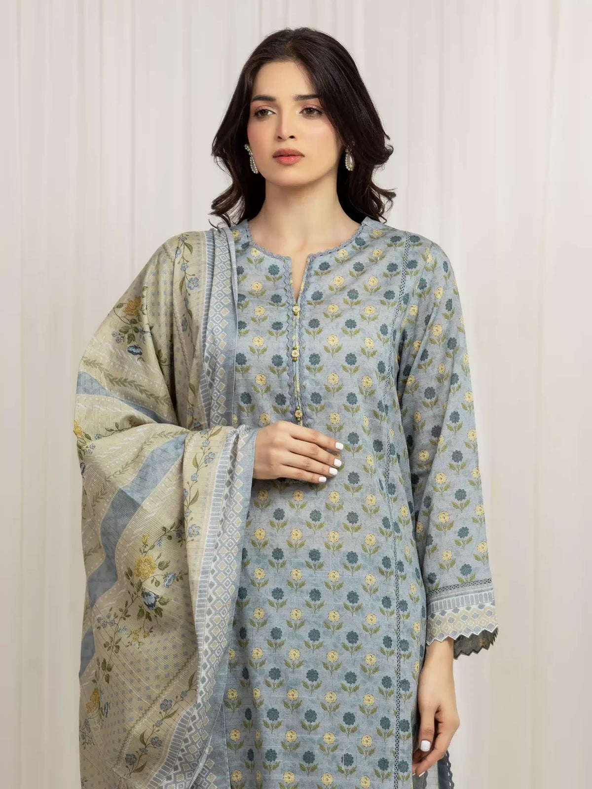 MERAK ZARI | Unstitched 3PC lawn  EWU6M6-023-3P