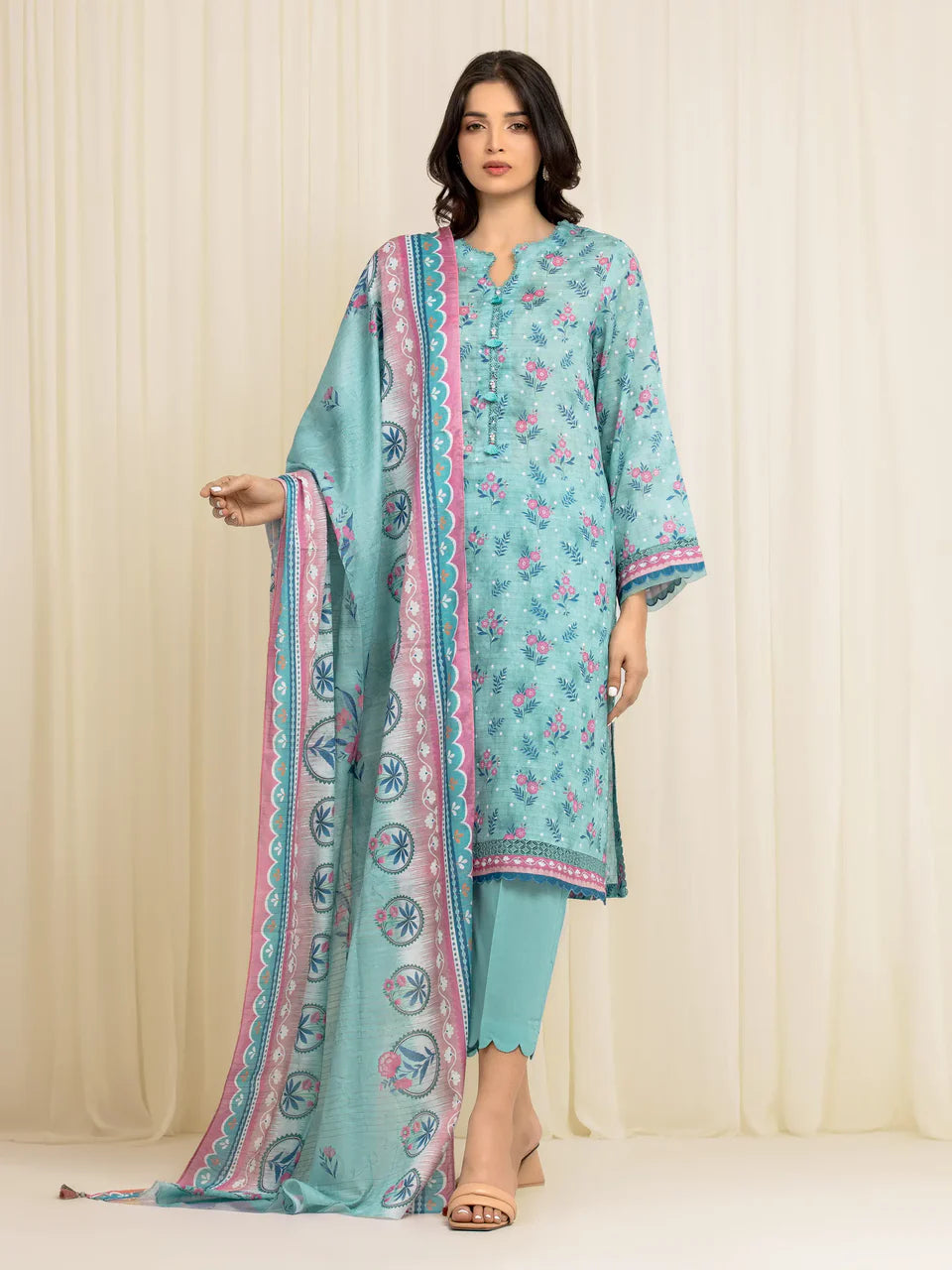 MERAK ZARI | Unstitched 3PC lawn EWU6M6-034-3P