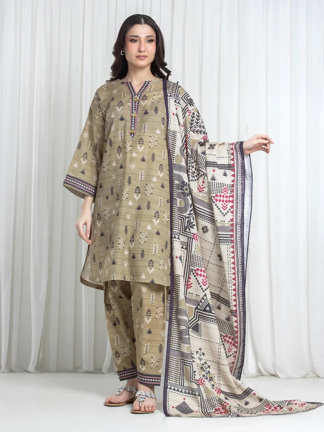 ALLURE | Unstitched 3PC Khaddar - EWU6A3-37182-3P