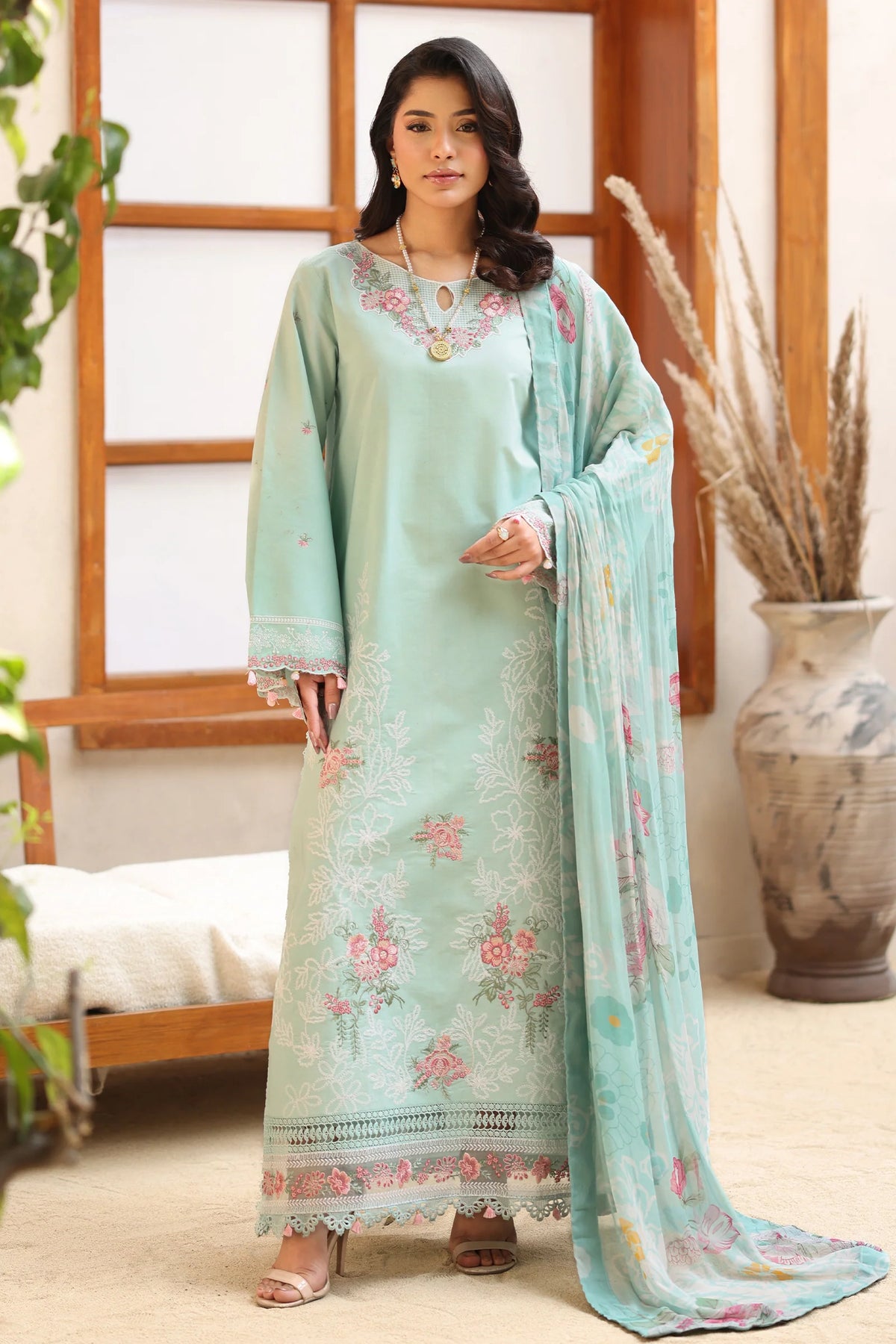Luxury Embroidered AZURE 3PC Unstitched Lawn By Rangeen By Raaya