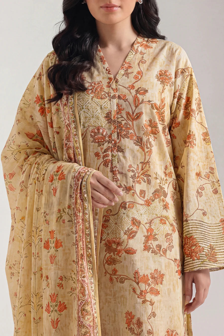 SAYA 3PC Printed Lawn | U05-25156-10BR