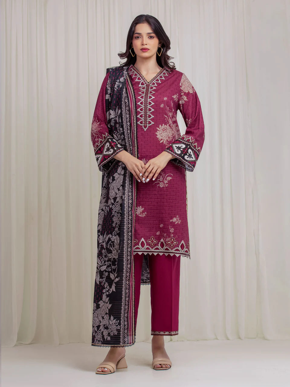 Festive Embroidered | Unstitched 3PC Zari lawn EWU6V23-33407-3P