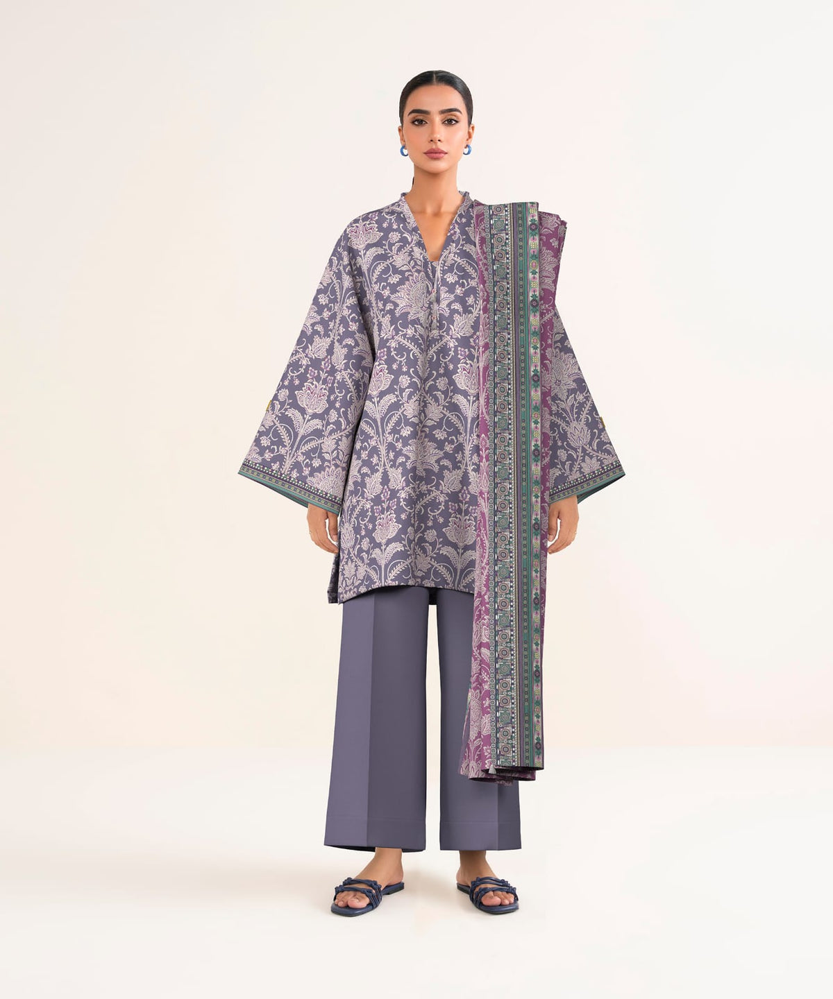 Sapphire Printed Linen 3PC | 3PB-WS26CL16-156