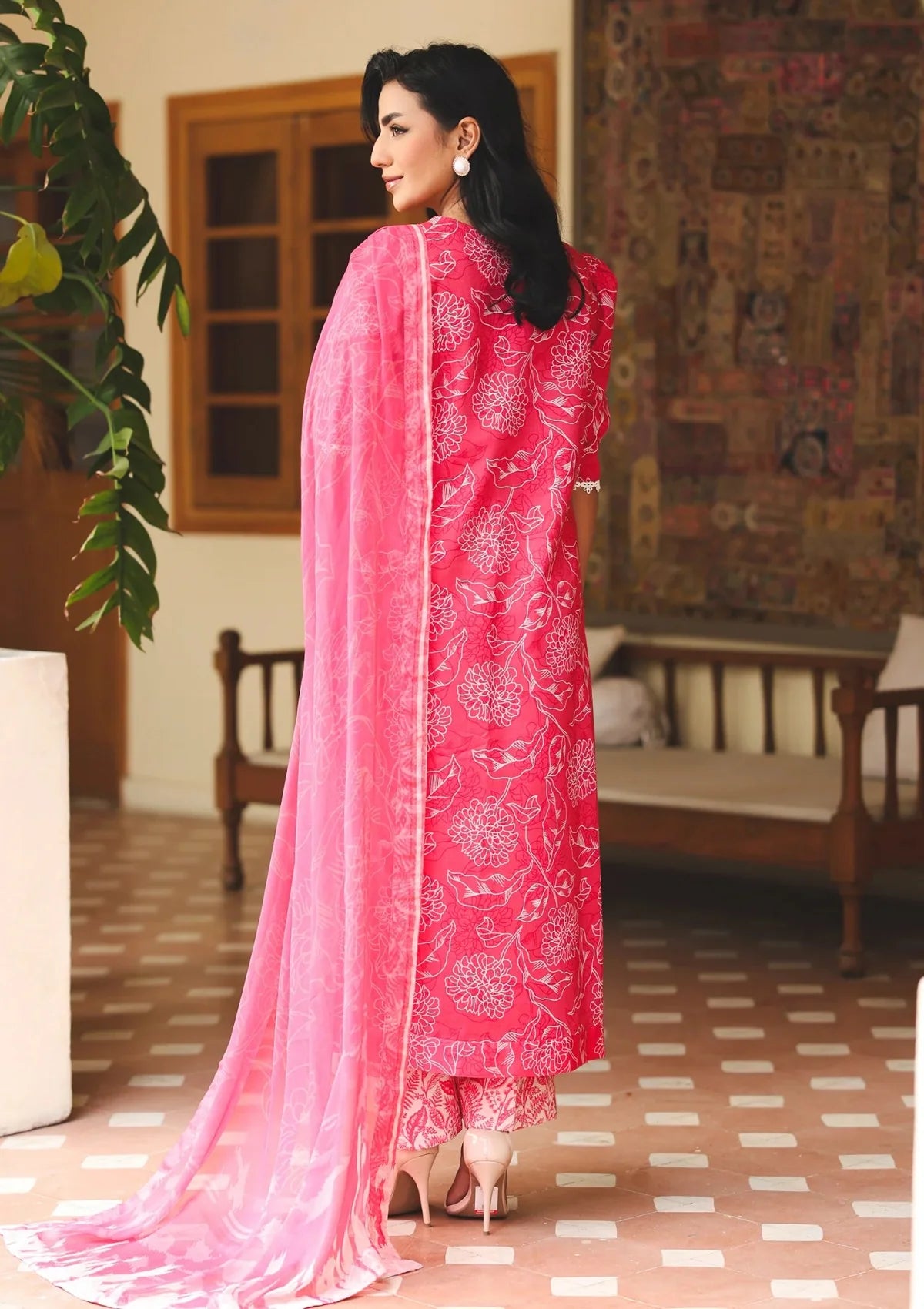 Premium Embroidered Dahlia 3PC Unstitched Lawn By Zinnia By Raaya