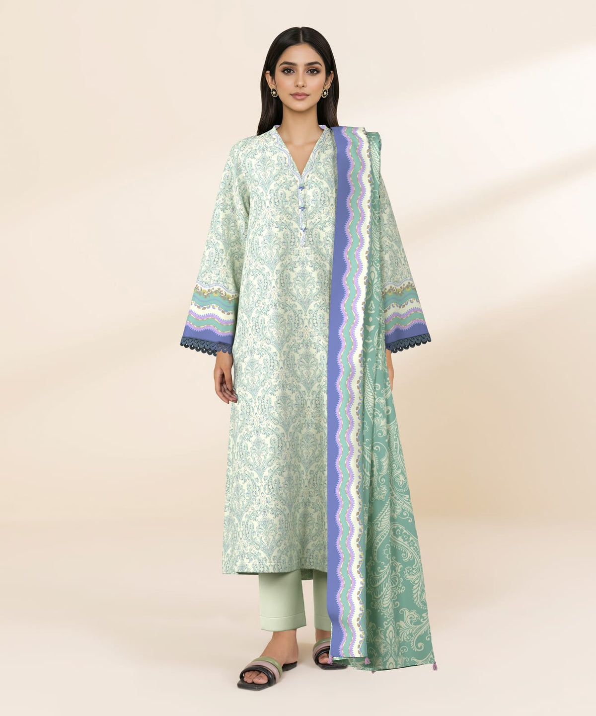 Sapphire Printed Linen 3PC | 3PB-WS26CL16-151