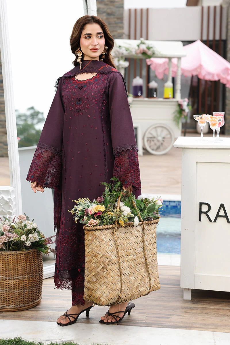 Premium Embroidered Arezou 3PC Unstitched Lawn By Rang Rasiya