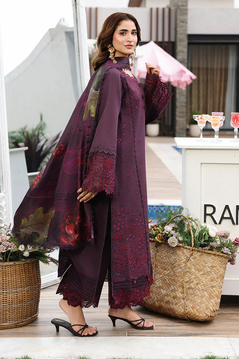 Premium Embroidered Arezou 3PC Unstitched Lawn By Rang Rasiya