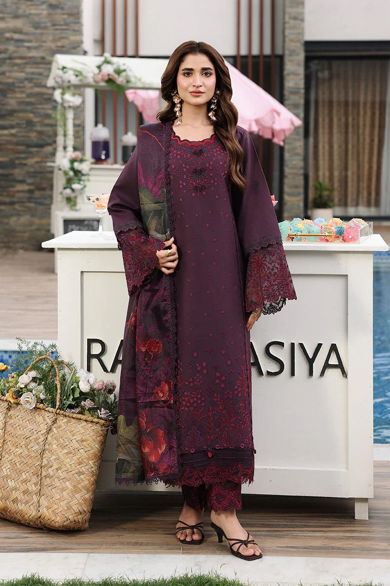 Premium Embroidered Arezou 3PC Unstitched Lawn By Rang Rasiya