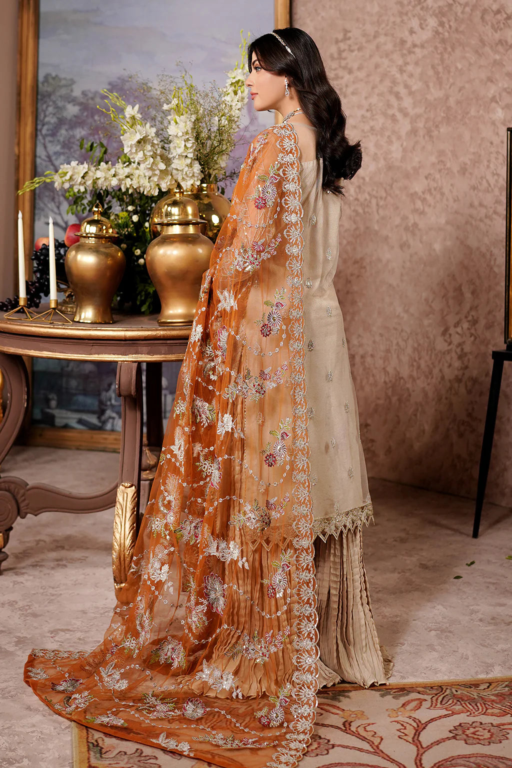 Luxury Embroidered Net Unstitched 3PC Suit By Maryams