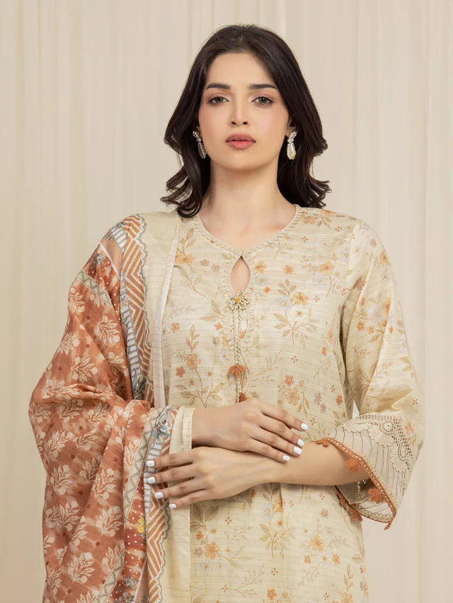 MERAK ZARI | Unstitched 3PC lawn  EWU6M6-026-3P