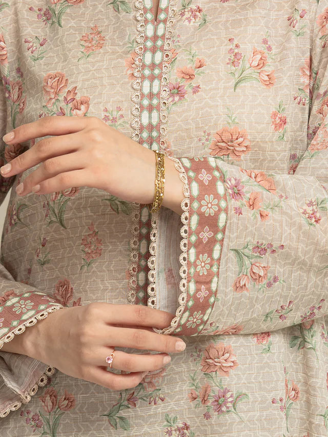 MERAK ZARI | Unstitched 3PC lawn EWU6M6-038-3P
